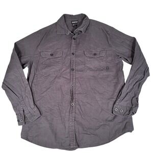 Burton Flannel Shirt Mens XL Brighton Long Sleeve Button Up Gray